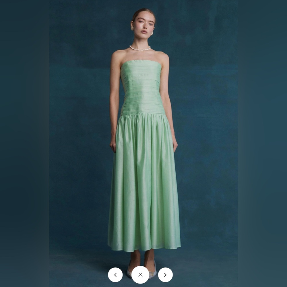Lovaan Chic Mint Green Strapless Dress
